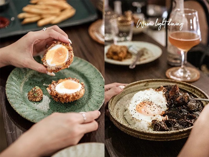 基隆餐廳:暖暮甜廚 港邊預約制甜點餐酒，脆皮千層麵、酥炸小捲實在太好吃了