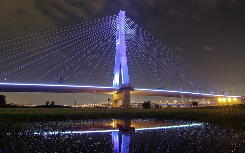 新北大橋，適合三重蘆洲河岸夜景與隔日散步延伸